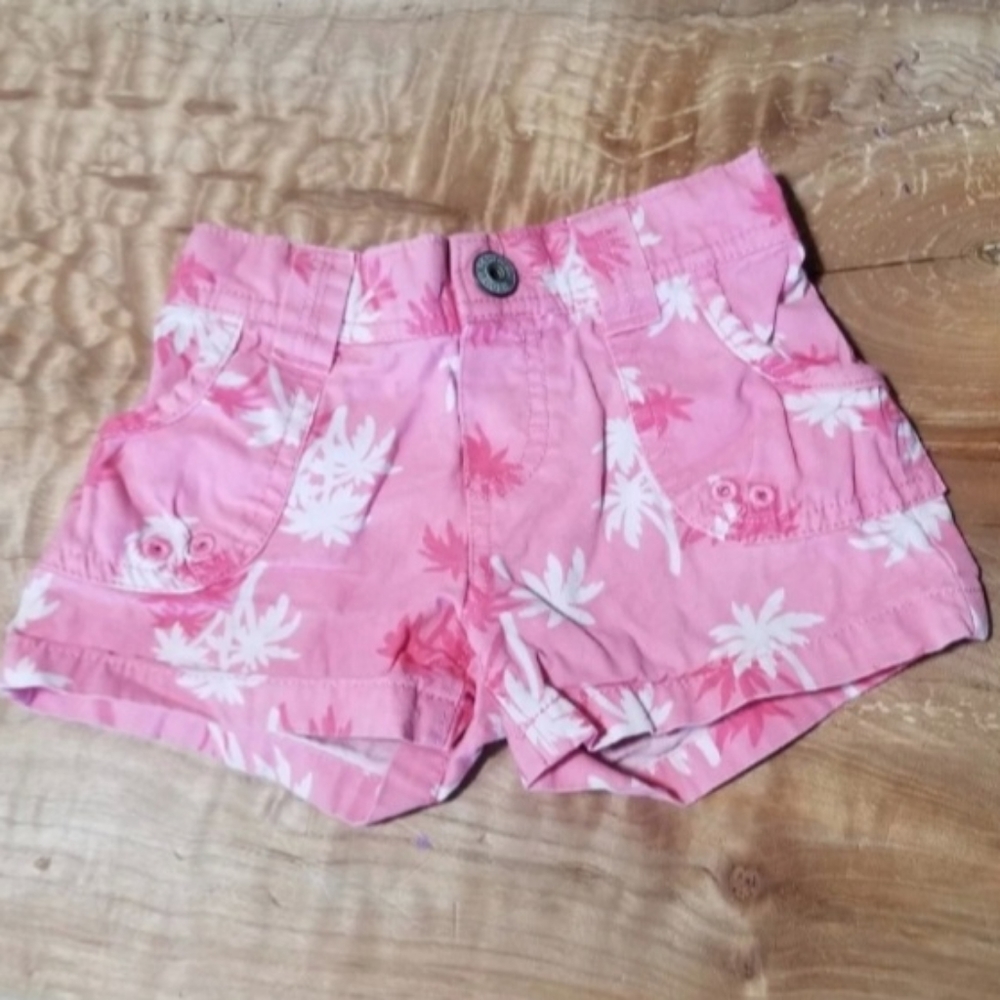 Pink Shorts w/ Palm Tree Print 2T